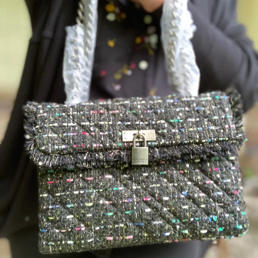 Authentic KURT GEIGER LONDON Tweed LG Crosb/Shoulder bag - Picture 13 of 15